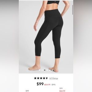 Athleta Cropped Black Leggings Size M